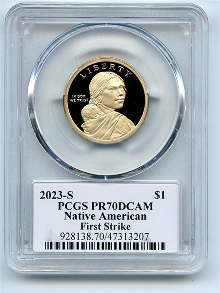 2023 S $1 Sacagawea Dollar PCGS PR70DCAM First Strike Thomas Leonard Buckley