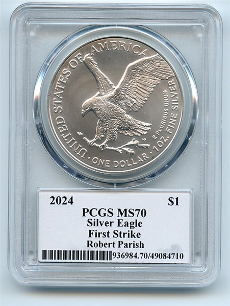 2024 $1 American Silver Eagle 1oz PCGS MS70 FS Legends of Life Robert Parish