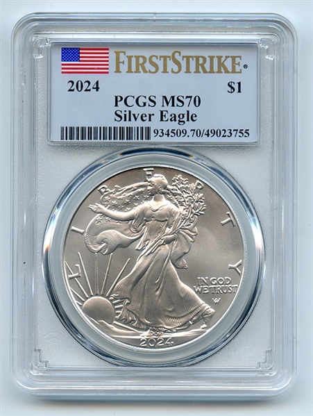 2024 $1 American Silver Eagle Dollar 1oz PCGS MS70 First Strike