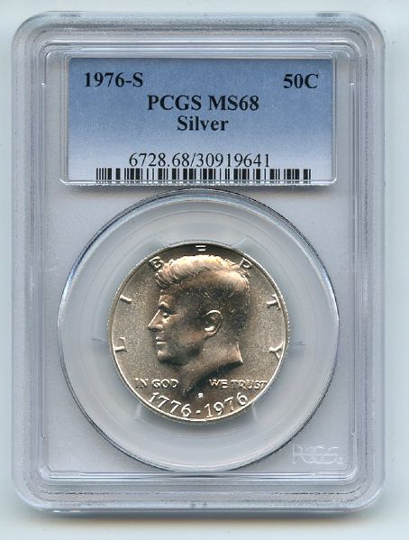 1976 S 50C Silver Kennedy Half Dollar PCGS MS68