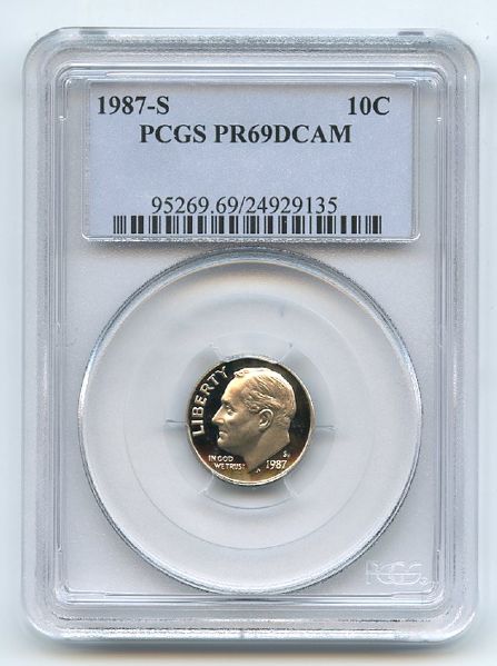 1987 S 10C Roosevelt Dime Proof PCGS PR69DCAM