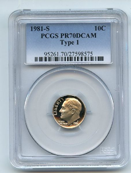 1981 S 10C Roosevelt Dime Proof PCGS PR70DCAM