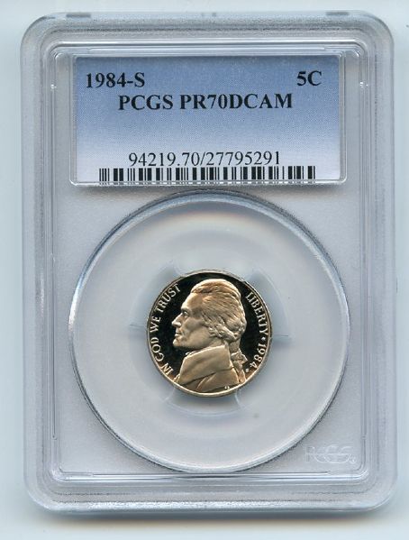 1984 S 5C Jefferson Nickel Proof PCGS PR70DCAM