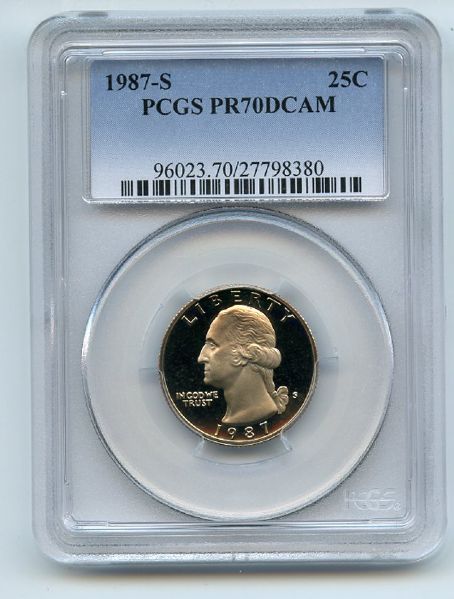 1987 S 25C Washington Quarter Proof PCGS PR70DCAM