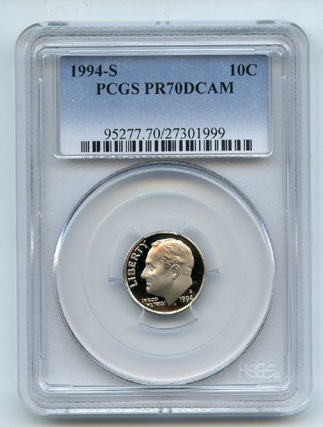 1994 S 10C Roosevelt Dime Proof PCGS PR70DCAM