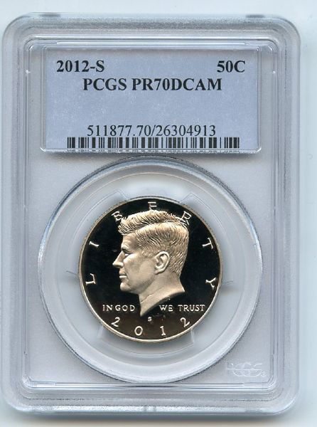 2012 S 50C Kennedy Half Dollar PCGS PR70DCAM