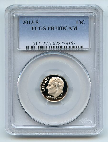 2013 S 10C Clad Roosevelt Dime PCGS PR70DCAM