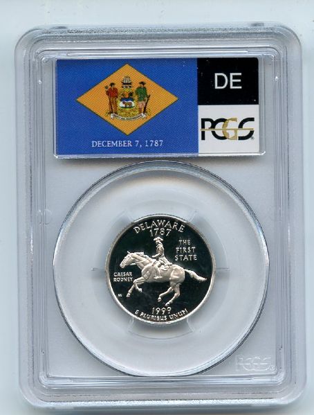 1999 S 25C Silver Delaware Quarter PCGS PR70DCAM