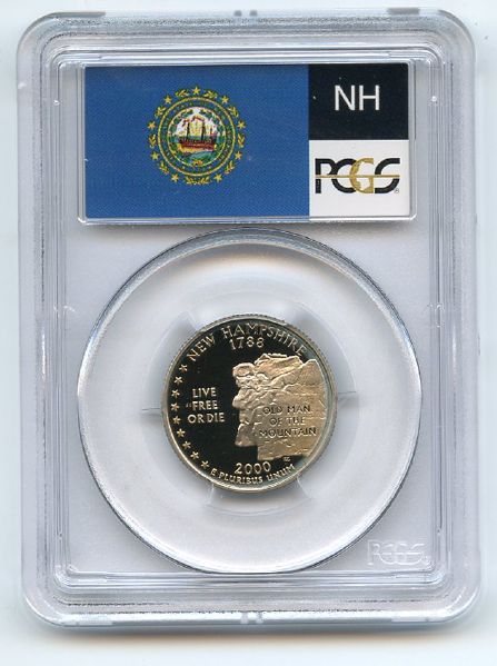 2000 S 25C Clad New Hampshire Quarter PCGS PR70DCAM