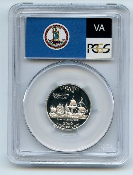 2000 S 25C Silver Virginia Quarter PCGS PR70DCAM