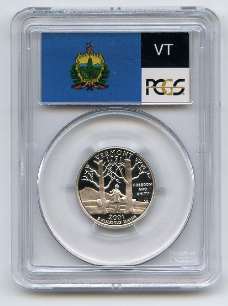 2001 S 25C Silver Vermont Quarter PCGS PR70DCAM