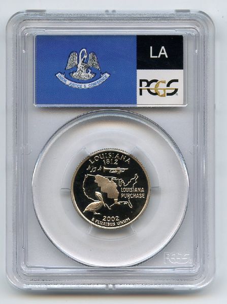 2002 S 25C Clad Louisiana Quarter PCGS PR70DCAM