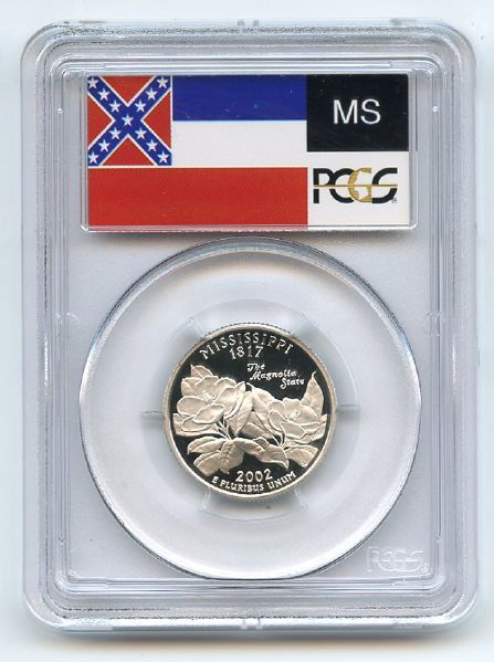 2002 S 25C Silver Mississippi Quarter PCGS PR70DCAM