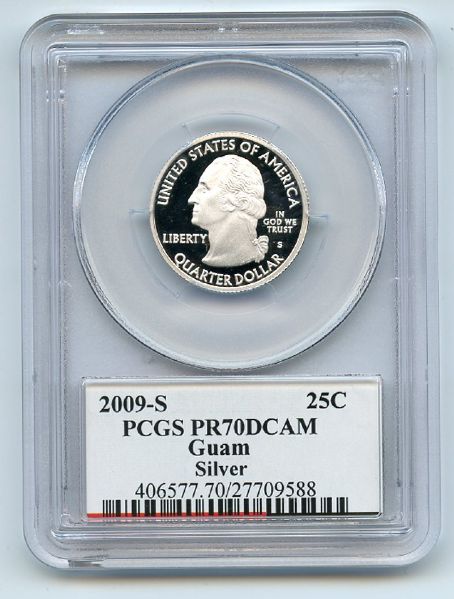 2009 S 25C Silver Guam Quarter PCGS PR70DCAM