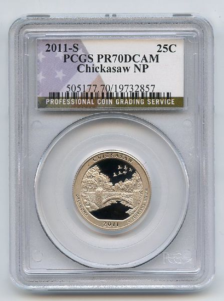 2011 S 25C Clad Chickasaw Quarter PCGS PR70DCAM