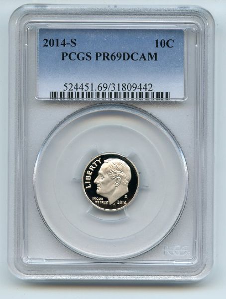 2014 S 10C Clad Roosevelt Dime PCGS PR69DCAM