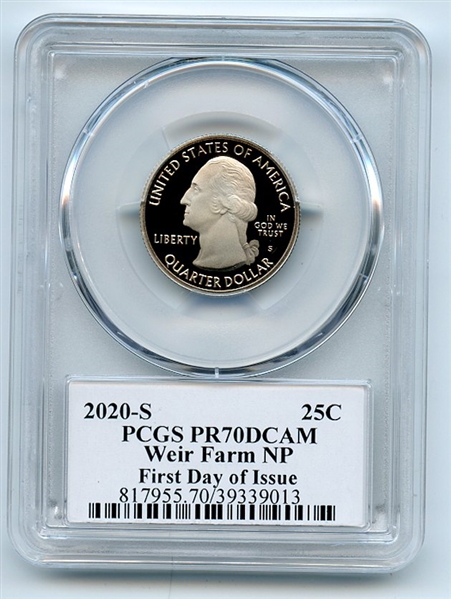 2020 S 25C Clad Weir Farm Quarter PCGS PR70DCAM FDOI Leonard Buckley