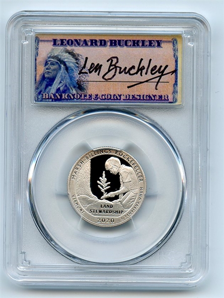 2020 S 25C Clad Rockefeller Quarter PCGS PR70DCAM FS Leonard Buckley