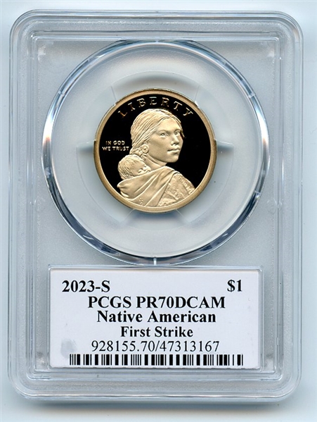 2023 S $1 Sacagawea Dollar PCGS PR70DCAM First Strike Thomas Cleveland Arrows