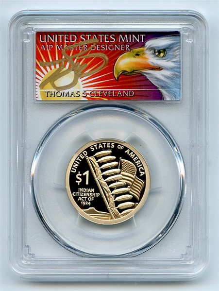 2024 S $1 Sacagawea Dollar PCGS PR70DCAM First Strike Thomas Cleveland Eagle