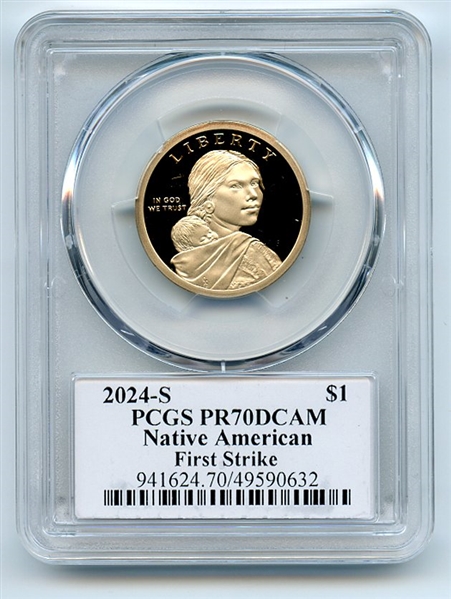 2024 S $1 Sacagawea Dollar PCGS PR70DCAM First Strike Thomas Cleveland Eagle