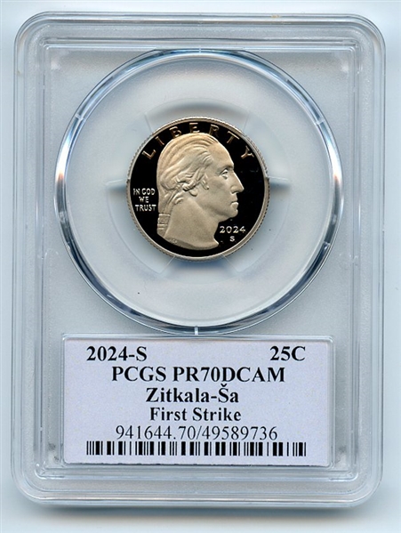 2024 S 25C Clad Zitkala-Sa Quarter PCGS PR70DCAM FS Cleveland Native