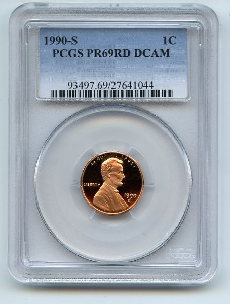 1990 S 1C Lincoln Cent Proof PCGS PR69DCAM