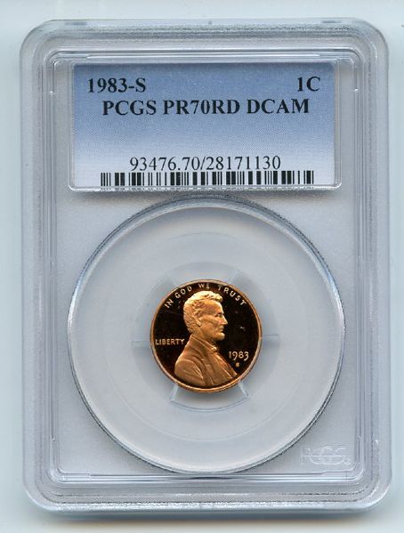 1983 S 1C Lincoln Cent Proof PCGS PR70DCAM