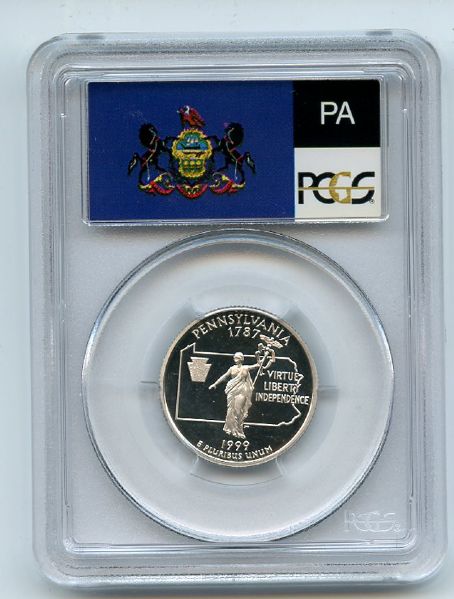 1999 S 25C Silver Pennsylvania Quarter PCGS PR69DCAM