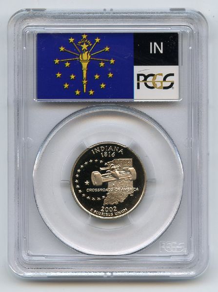 2002 S 25C Clad Indiana Quarter PCGS PR69DCAM