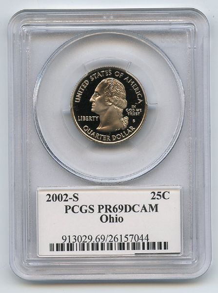 2002 S 25C Clad Ohio Quarter PCGS PR69DCAM