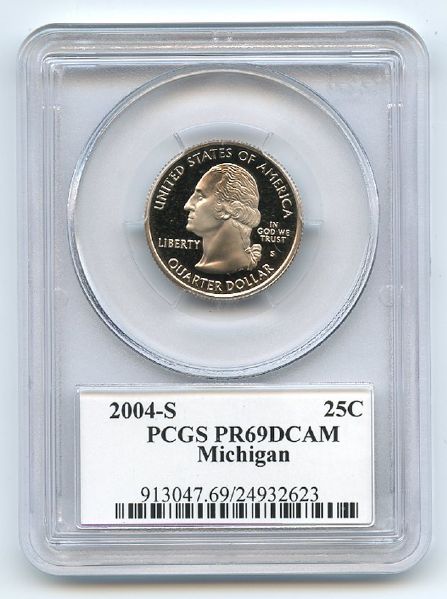 2004 S 25C Clad Michigan Quarter PCGS PR69DCAM