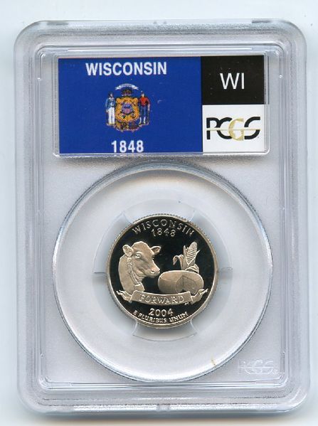 2004 S 25C Clad Wisconsin Quarter PCGS PR69DCAM