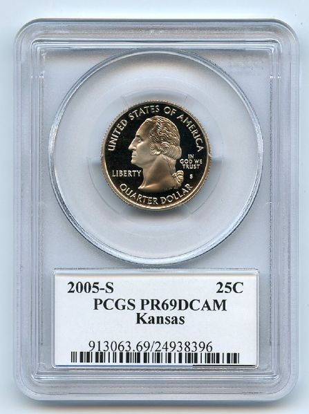 2005 S 25C Clad Kansas Quarter PCGS PR69DCAM