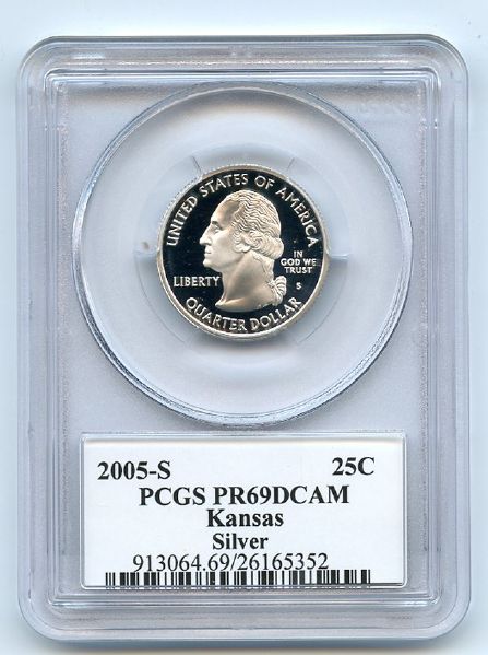 2005 S 25C Silver Kansas Quarter PCGS PR69DCAM