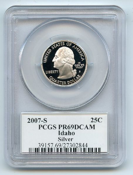 2007 S 25C Silver Idaho Quarter PCGS PR69DCAM