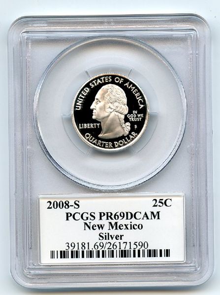 2008 S 25C Silver New Mexico Quarter PCGS PR69DCAM