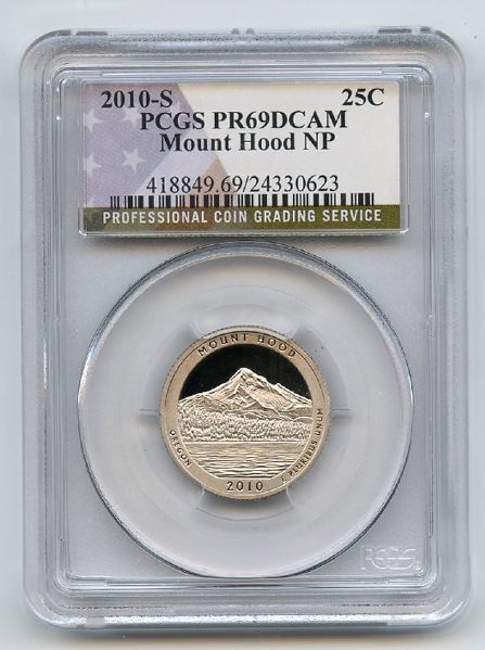 2010 S 25C Clad Mount Hood Quarter PCGS PR69DCAM