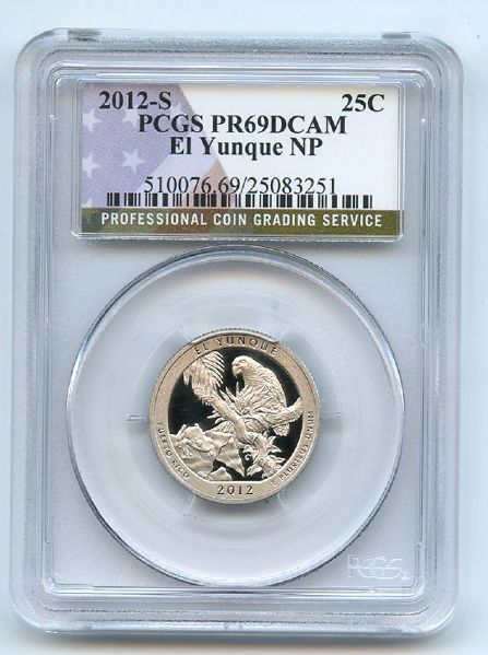 2012 S 25C Clad El Yunque Quarter PCGS PR69DCAM