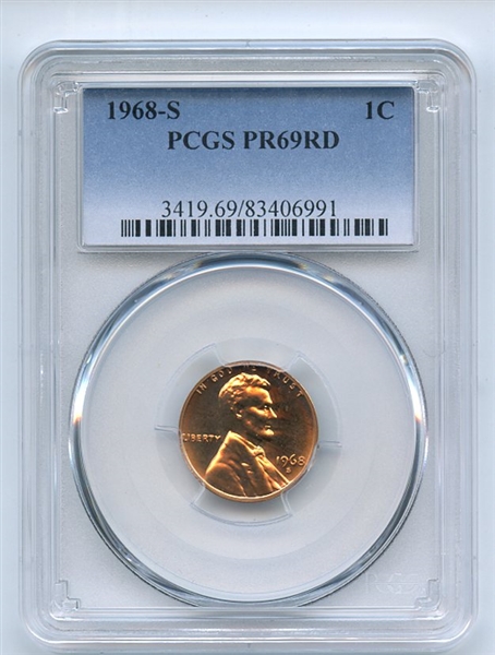 1968 S 1C Lincoln Cent PCGS PR69