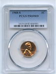 1968 S 1C Lincoln Cent PCGS PR69