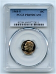 1968 S 10C Roosevelt Dime PCGS PR69DCAM