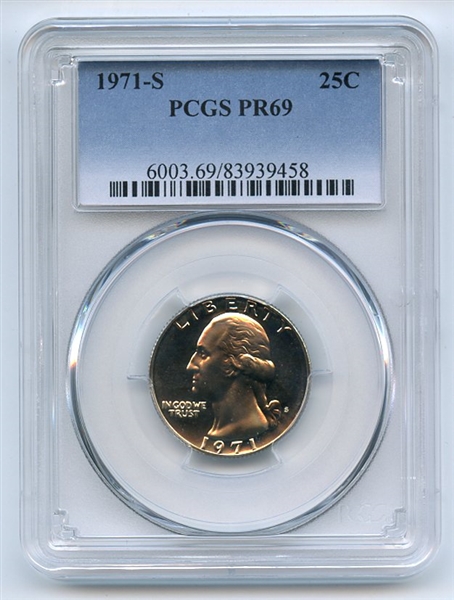 1971 S 25C Washington Quarter PCGS PR69