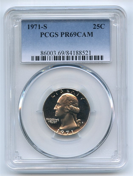 1971 S 25C Washington Quarter PCGS PR69CAM