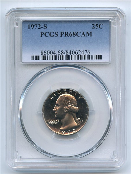 1972 S 25C Washington Quarter PCGS PR68CAM