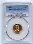 1968 S 1C Lincoln Cent PCGS PR68CAM