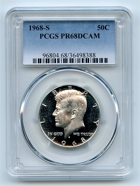 1968 S 50C Kennedy Half Dollar PCGS PR68DCAM