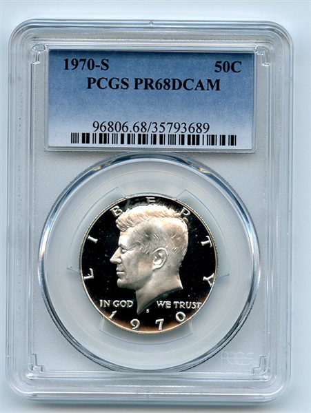 1970 S 50C Kennedy Half Dollar PCGS PR68DCAM