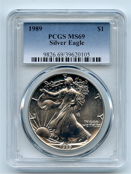 1989 $1 American Silver Eagle Dollar 1oz PCGS MS69