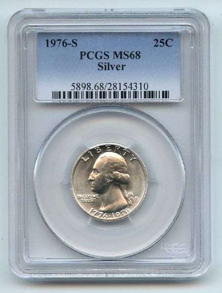 1976 S 25C Silver Washington Quarter PCGS MS68